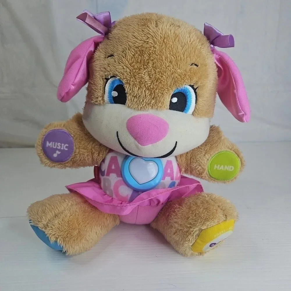 Fisher Price Laugh & Learn Smart Stages Puppy Plush Brown Lights & Sound Works